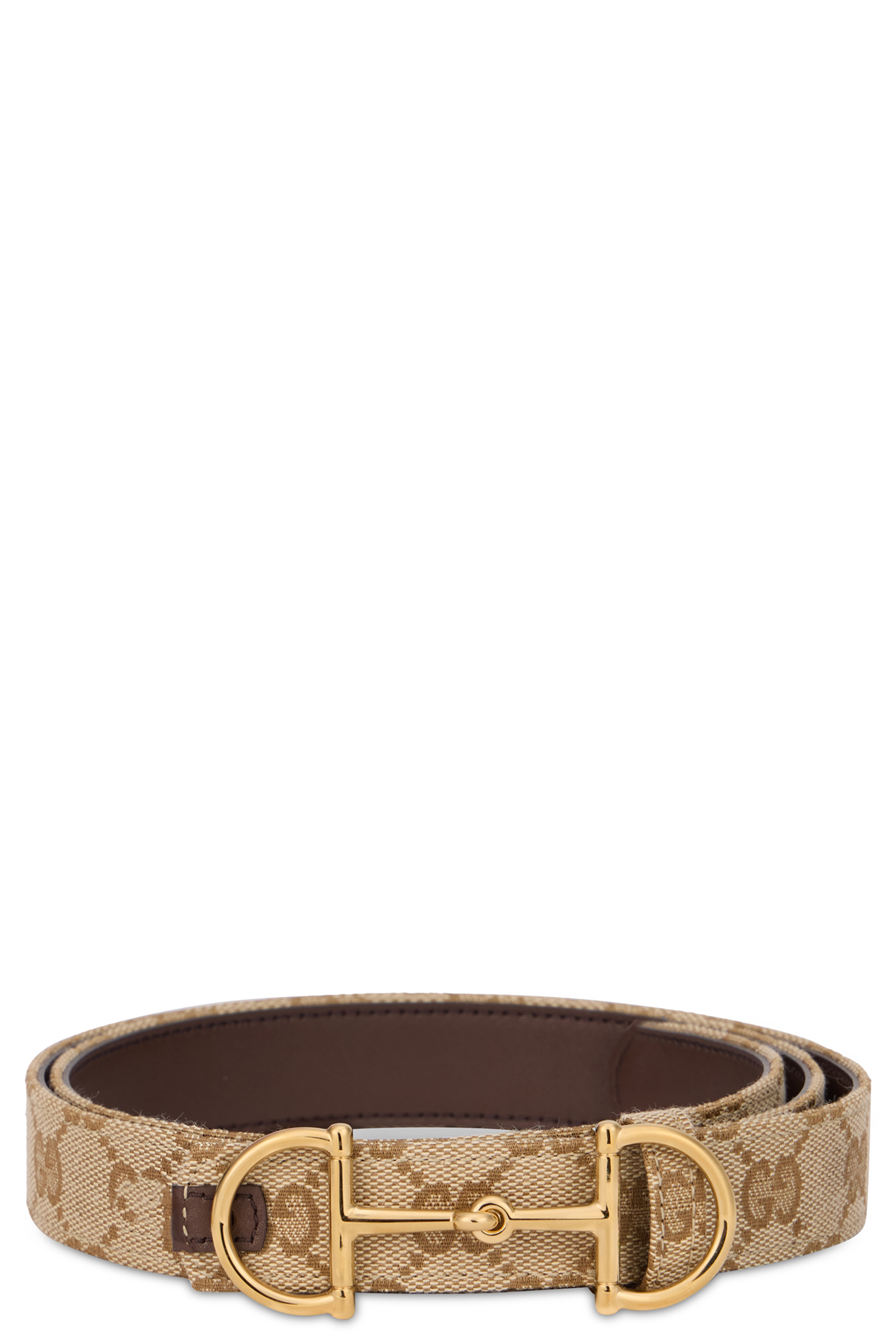 Reversible belt with monogram and buckle