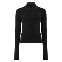 Fitted sweater with high collar