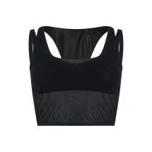 Sheer top in technical fabric