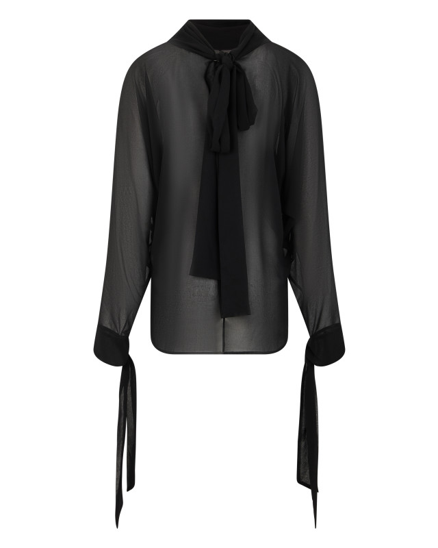 Shirt with bow sleeves