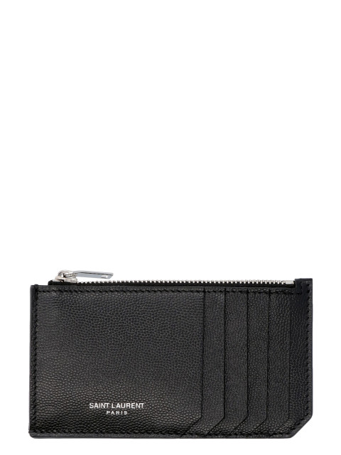Pebbled leather card holder