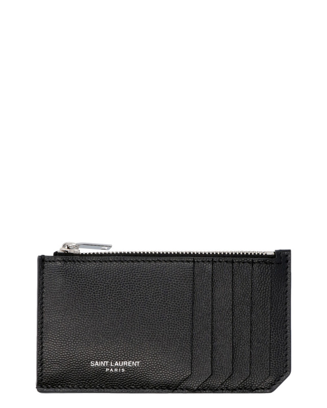 Pebbled leather card holder