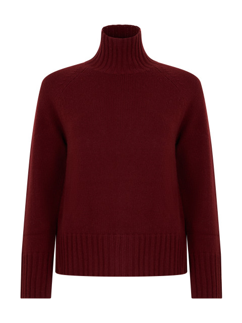 Wool and cashmere jumper with high collar
