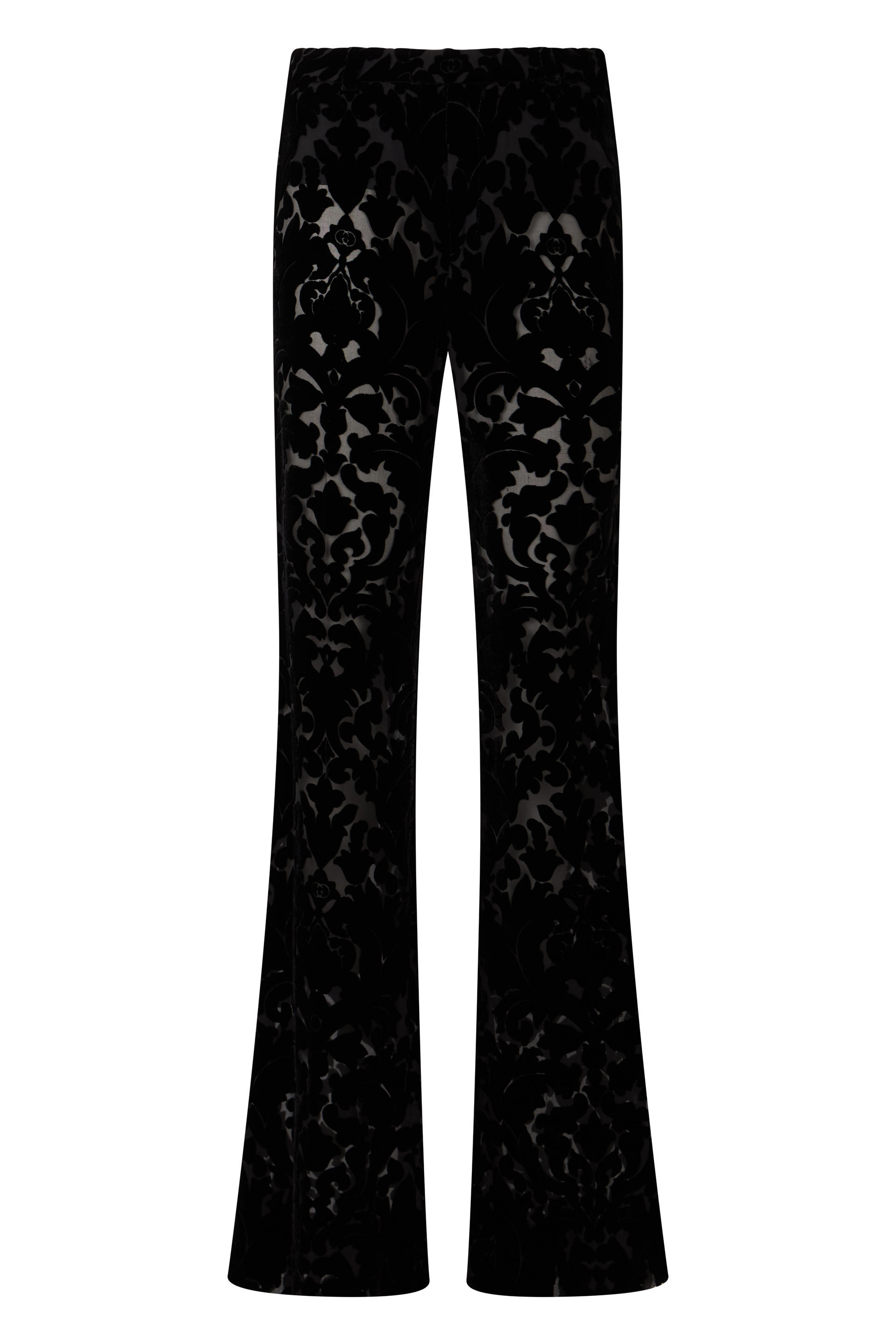 Velour pants with floral print
