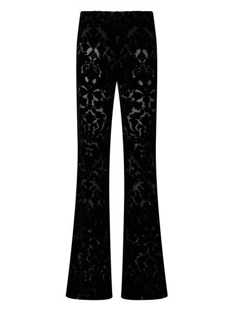 Velour pants with floral print