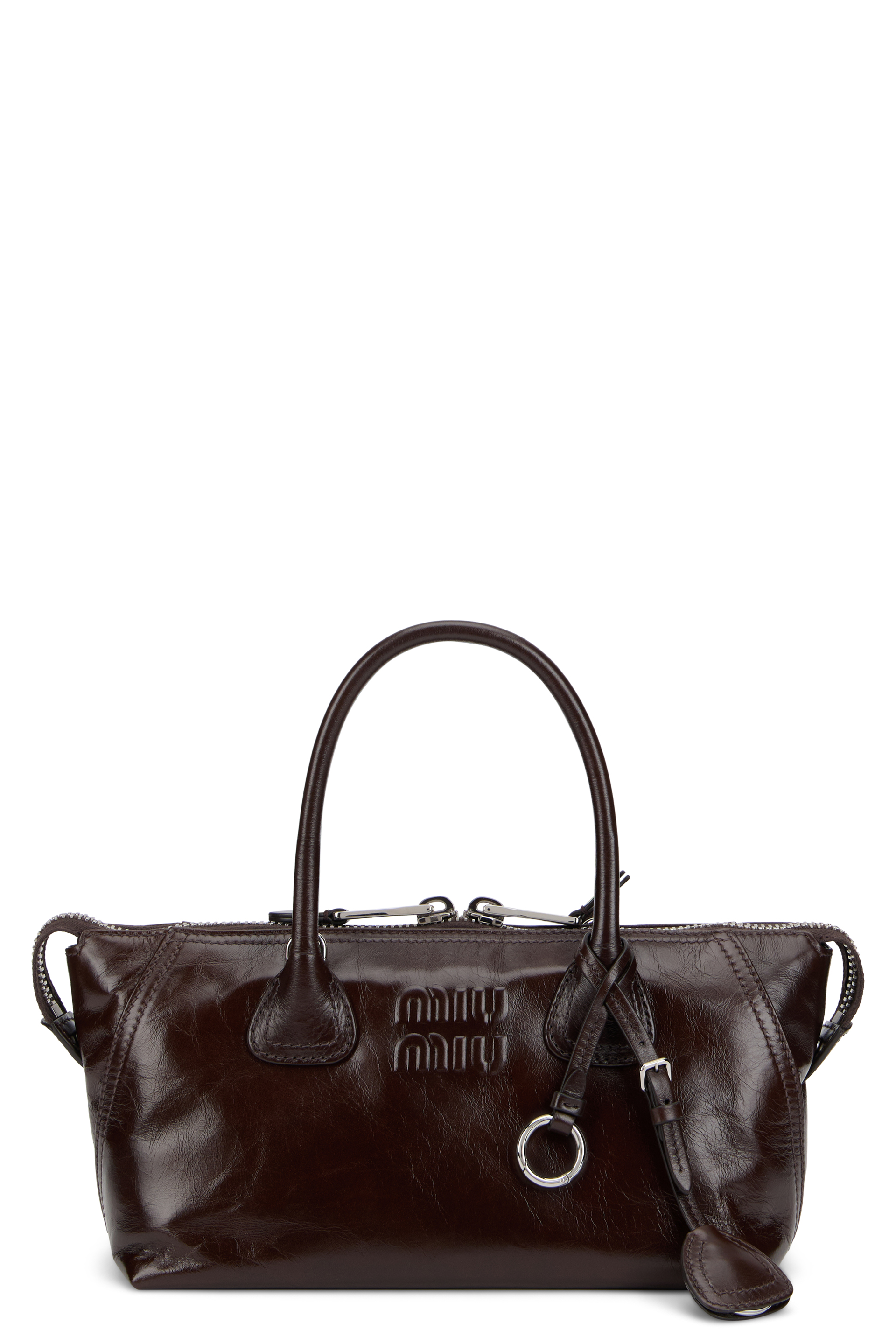 Shoulder bag with glossy finish