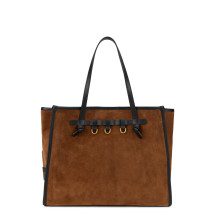 Tote bag in suede leather