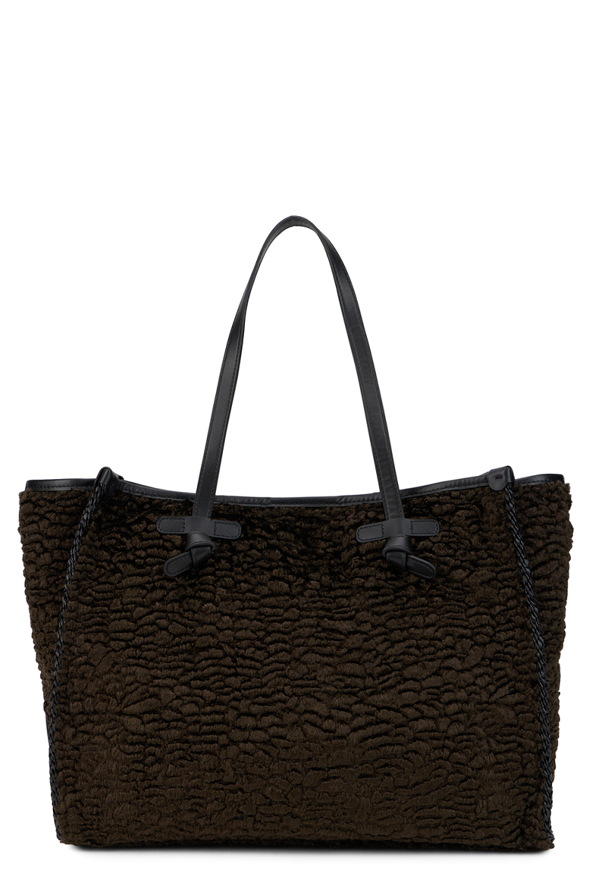 Tote bag in faux astrakhan