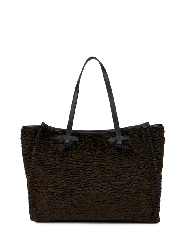 Tote bag in faux astrakhan