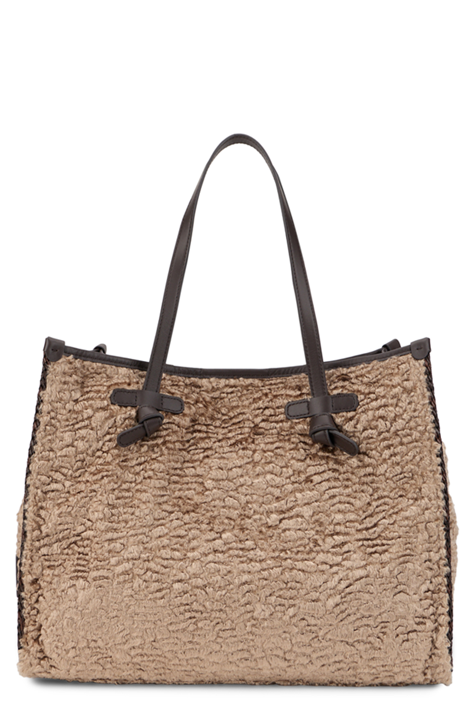 Tote bag in faux astrakhan