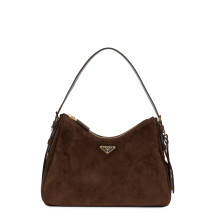 Shoulder bag in suede leather