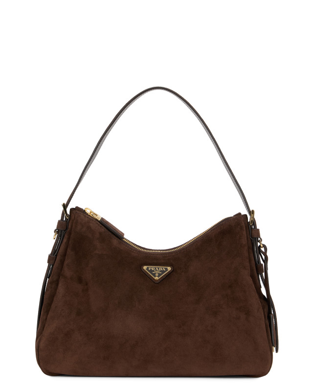Shoulder bag in suede leather