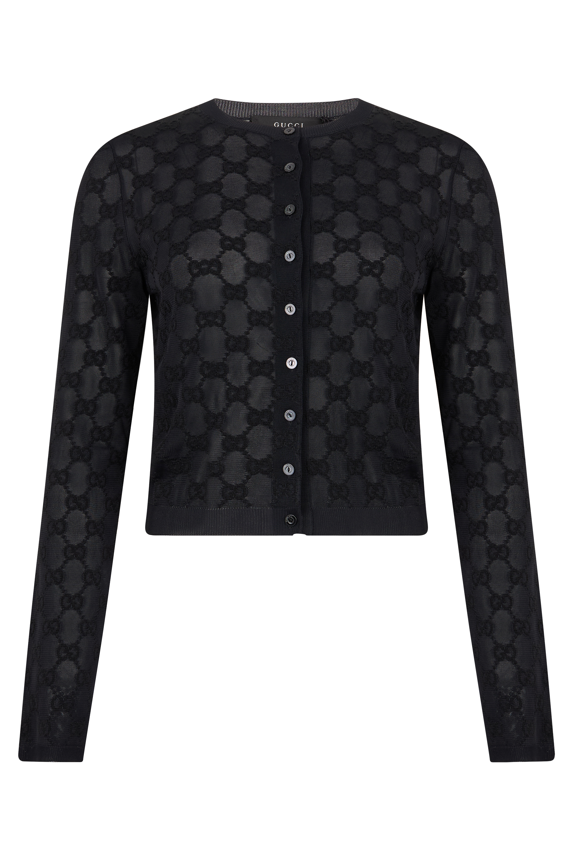 Cropped cardigan with buttons and long sleeves