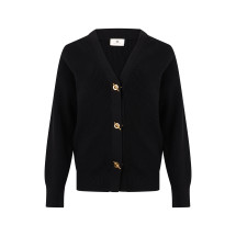 Cardigan knitted with fasteners