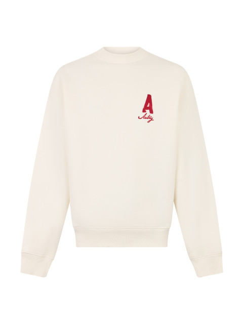 Cotton sweatshirt with printed logo