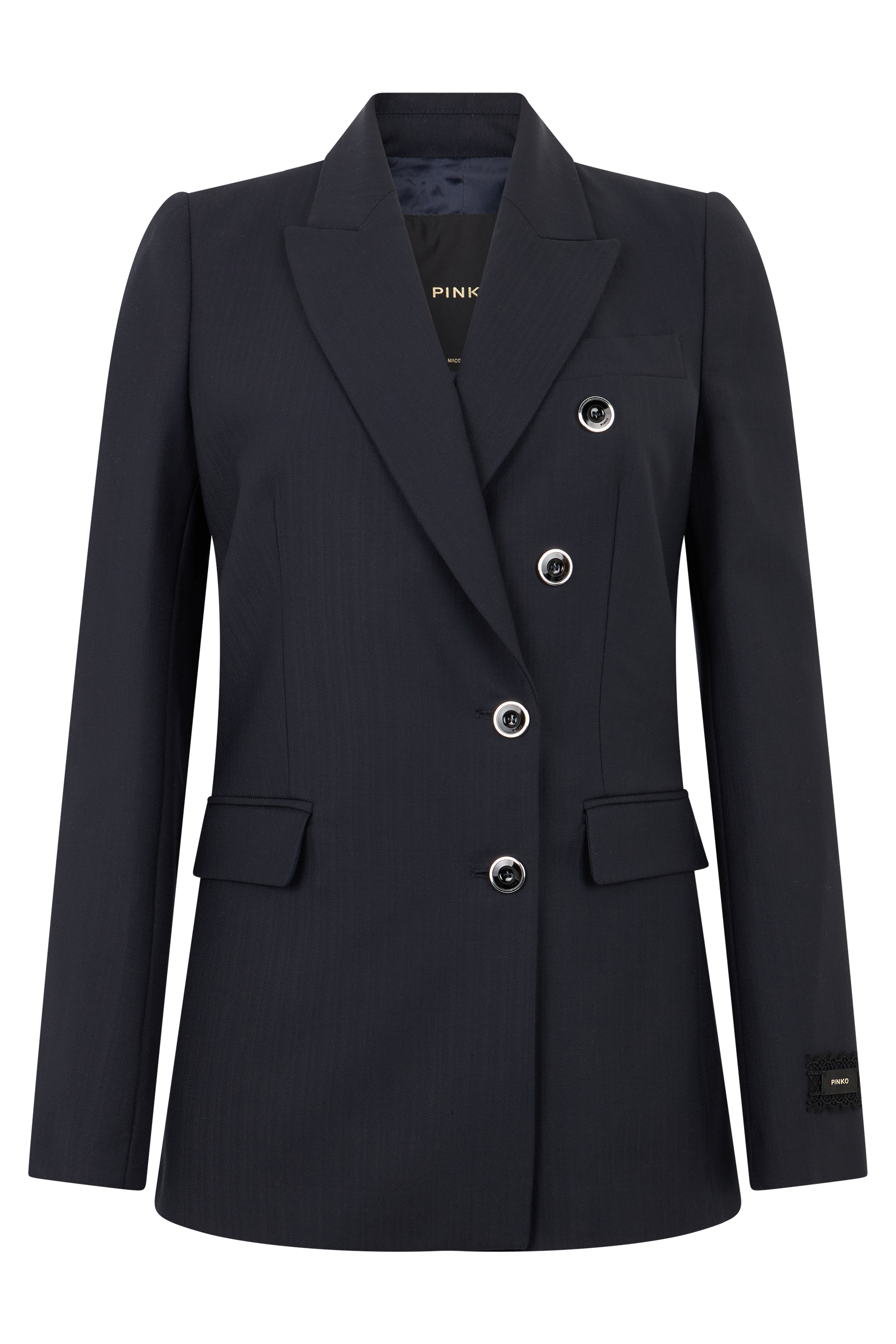 Striped jacket with decorative buttons