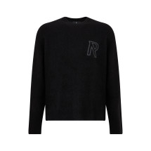 Crew neck sweater in alpaca wool with logo