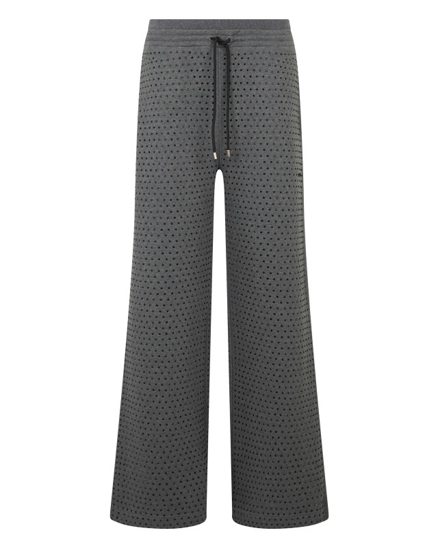 Fleece pants with rhinestones