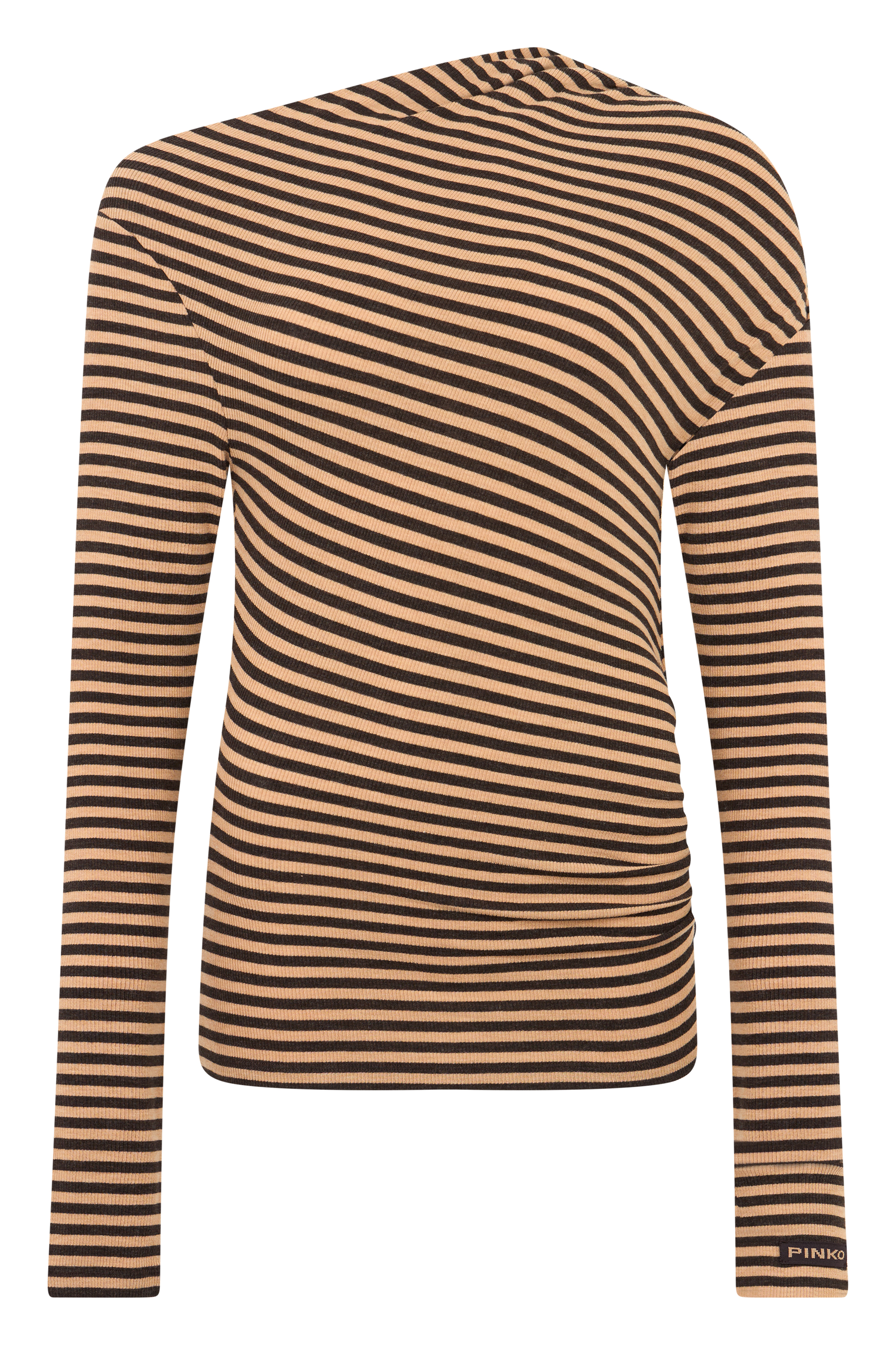 Polo sweater in wool blend with stripes