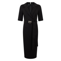 Fitted dress with belt