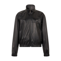 Leather jacket with zip