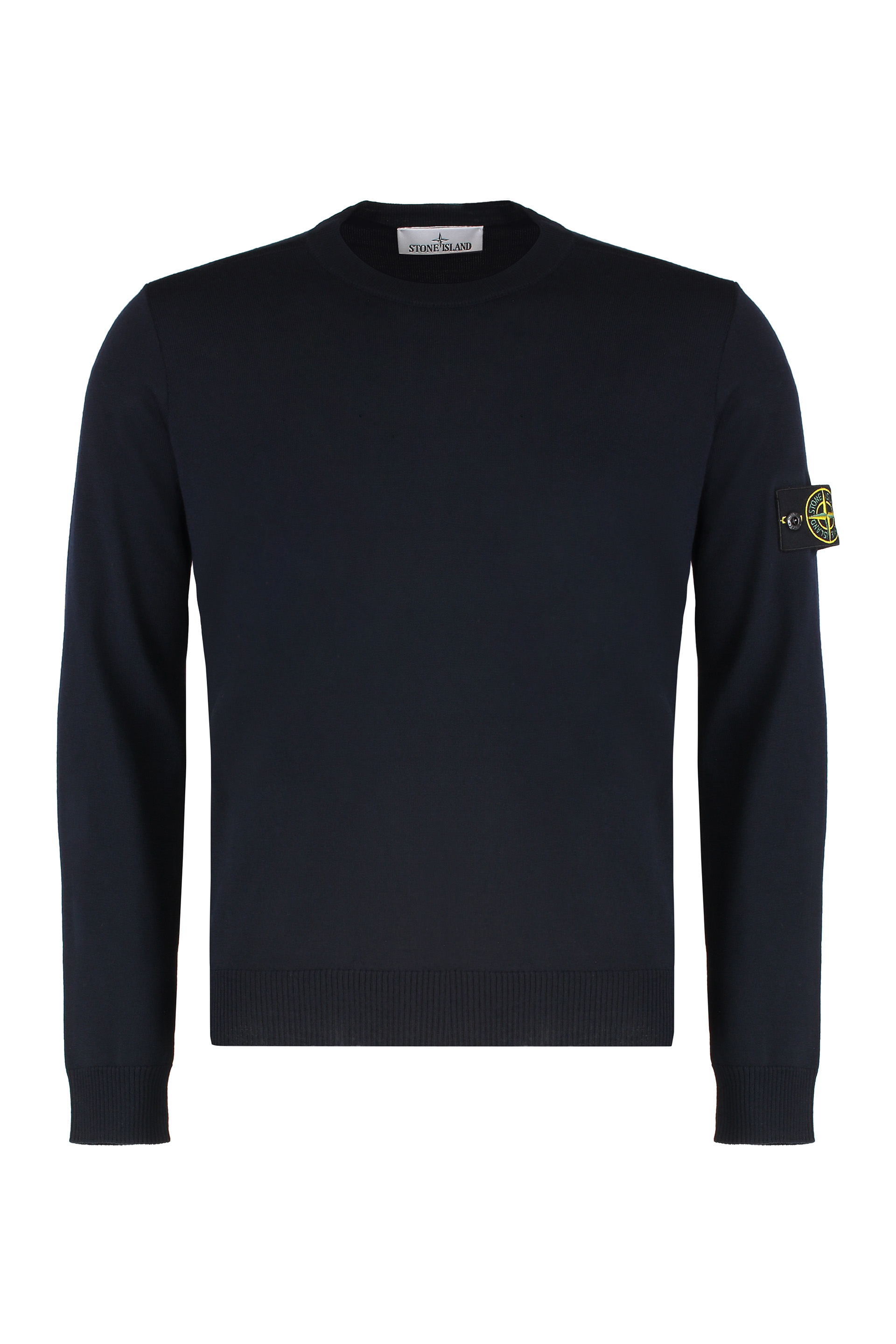 Sweater with round neck in virgin wool