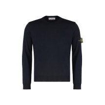 Sweater with round neck in virgin wool