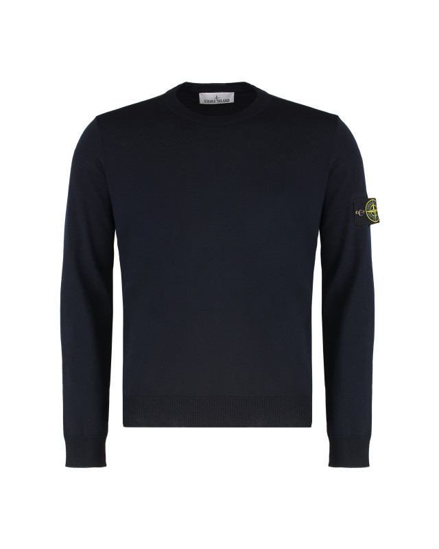 Sweater with round neck in virgin wool