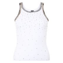 Tank top in jersey with studs and rhinestones