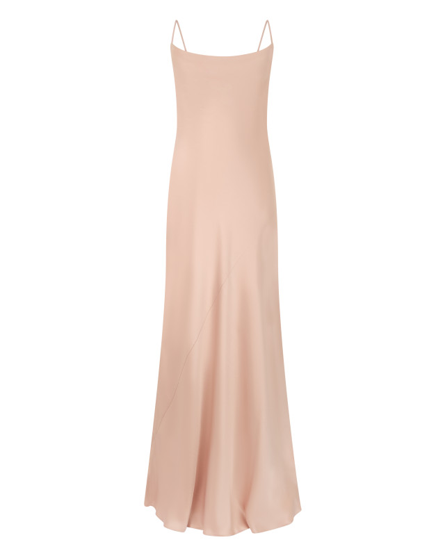 Long dress in a blend of acetate and polyester