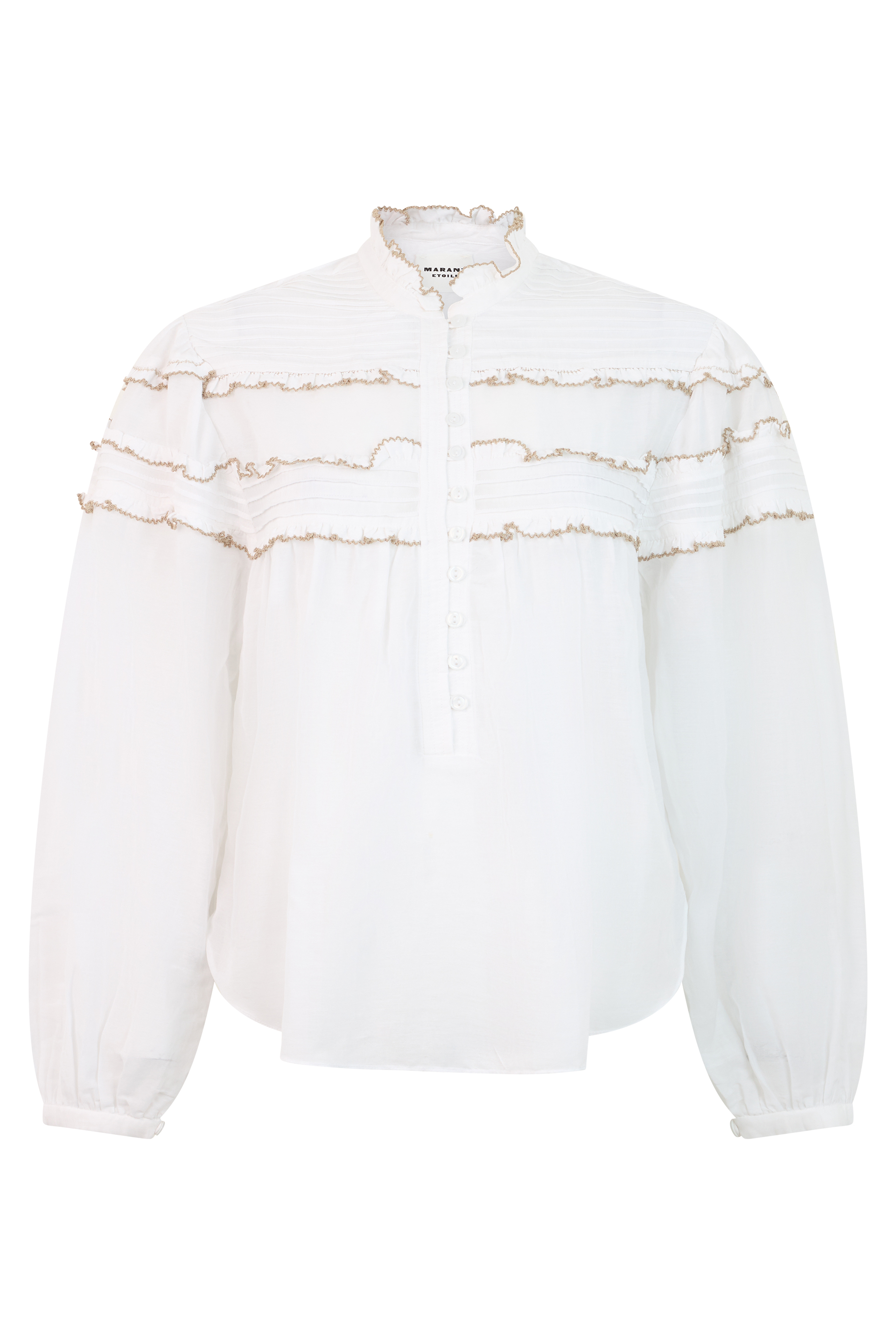 Blouse with frills