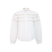 Blouse with frills