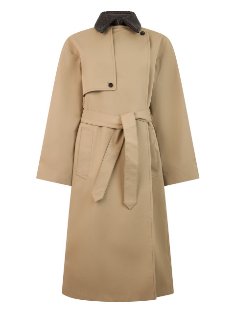 Trench with woven collar
