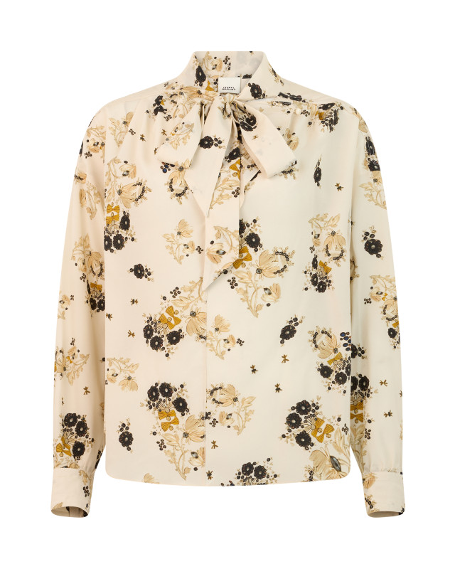 Floral shirt with bow