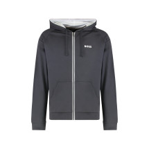 Hooded sweatshirt in cotton terry with zipper