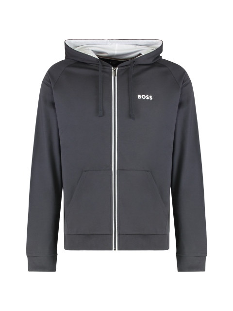 Hooded sweatshirt in cotton terry with zipper