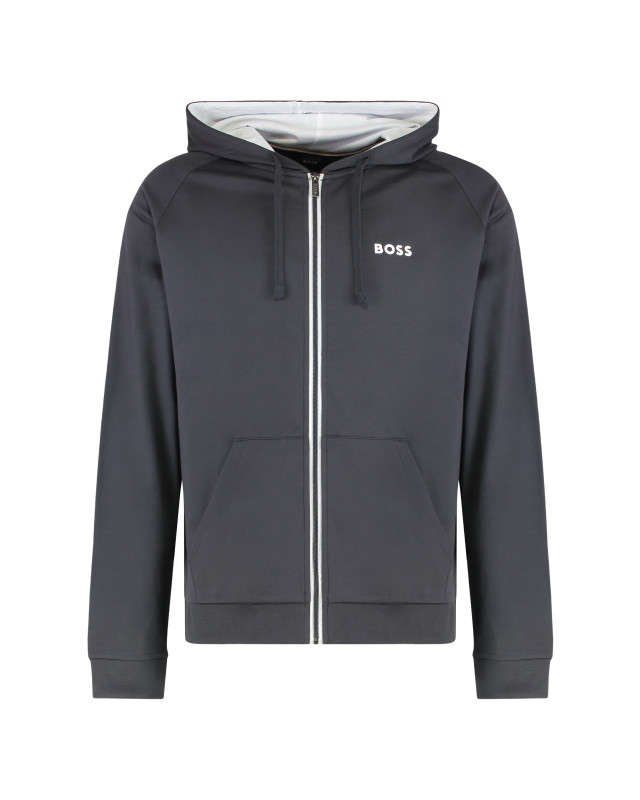 Hooded sweatshirt in cotton terry with zipper