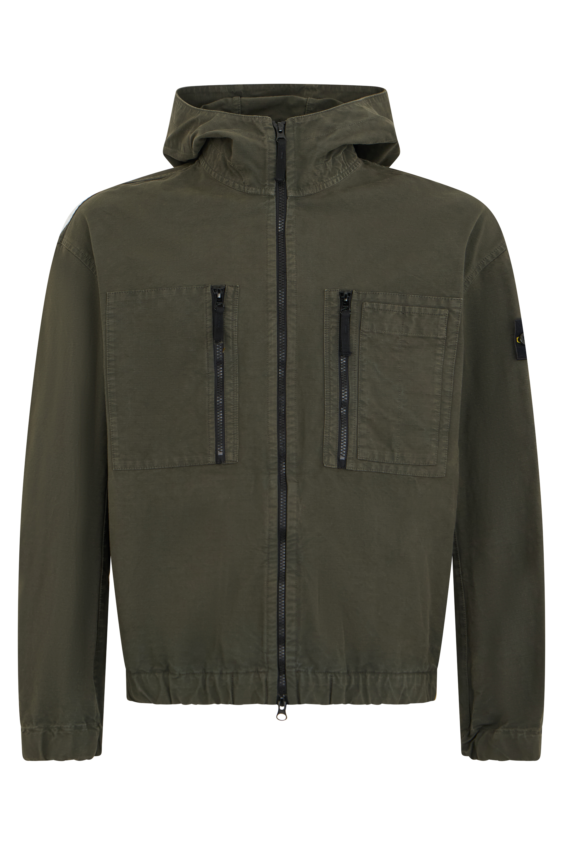 Dark Green Jacket with Hood and Zip