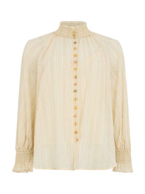 Blouse made of cotton and silk