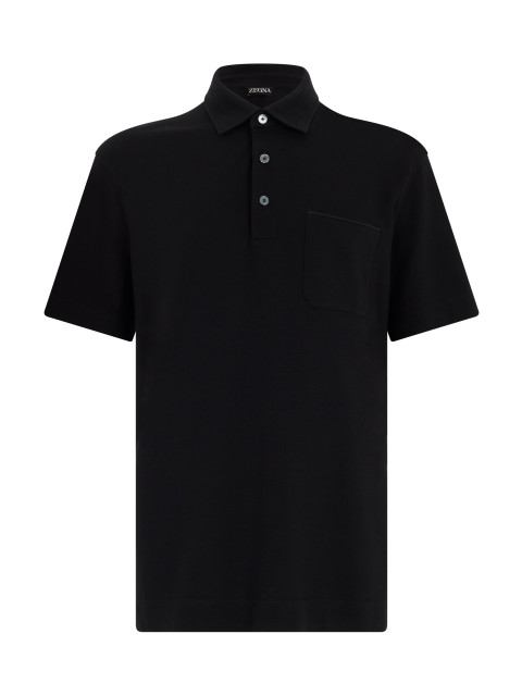 Short sleeve polo in cotton