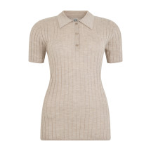 Silk and cashmere ribbed polo