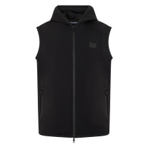 Hooded vest with zipper