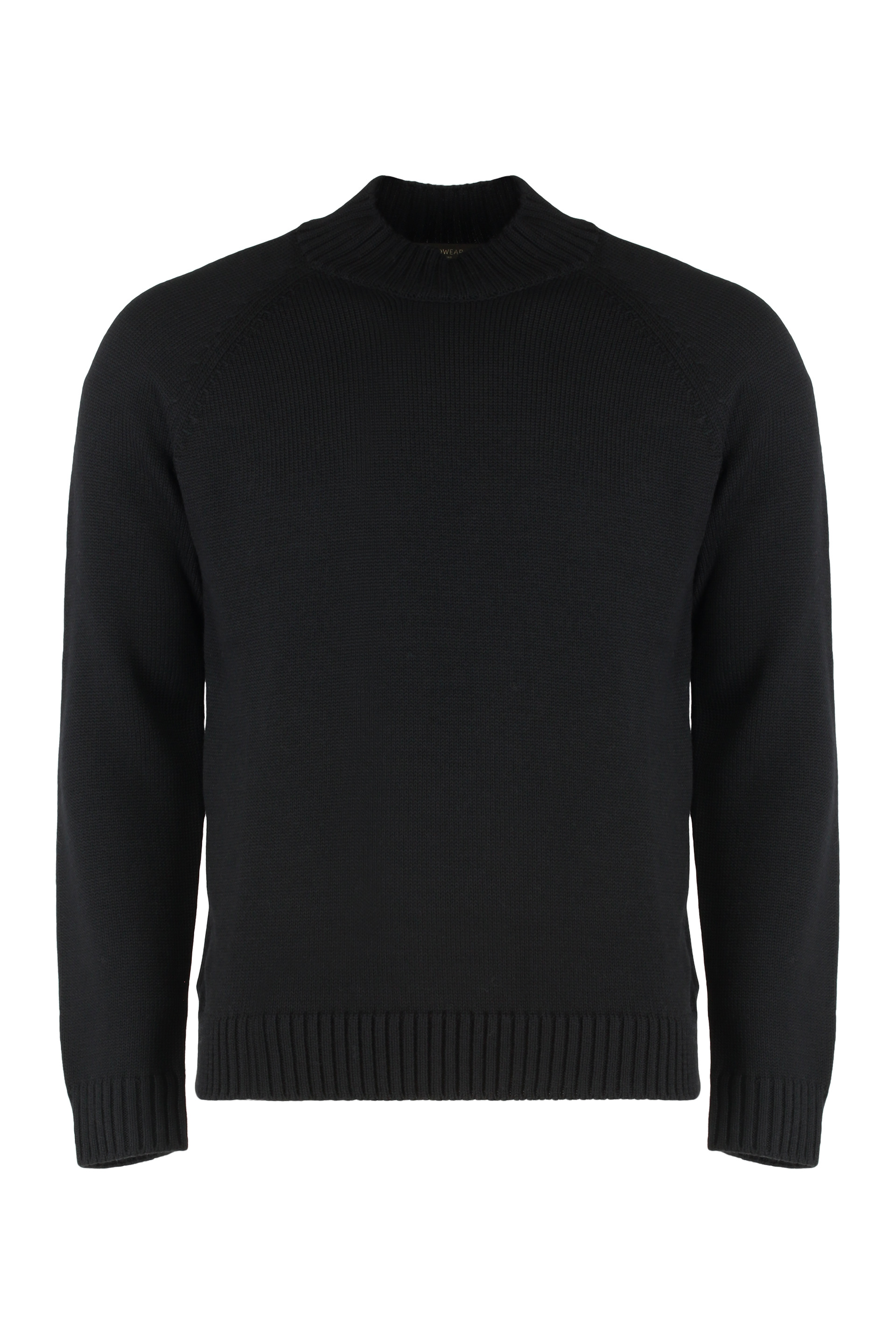 Sweater with crew neck in virgin wool