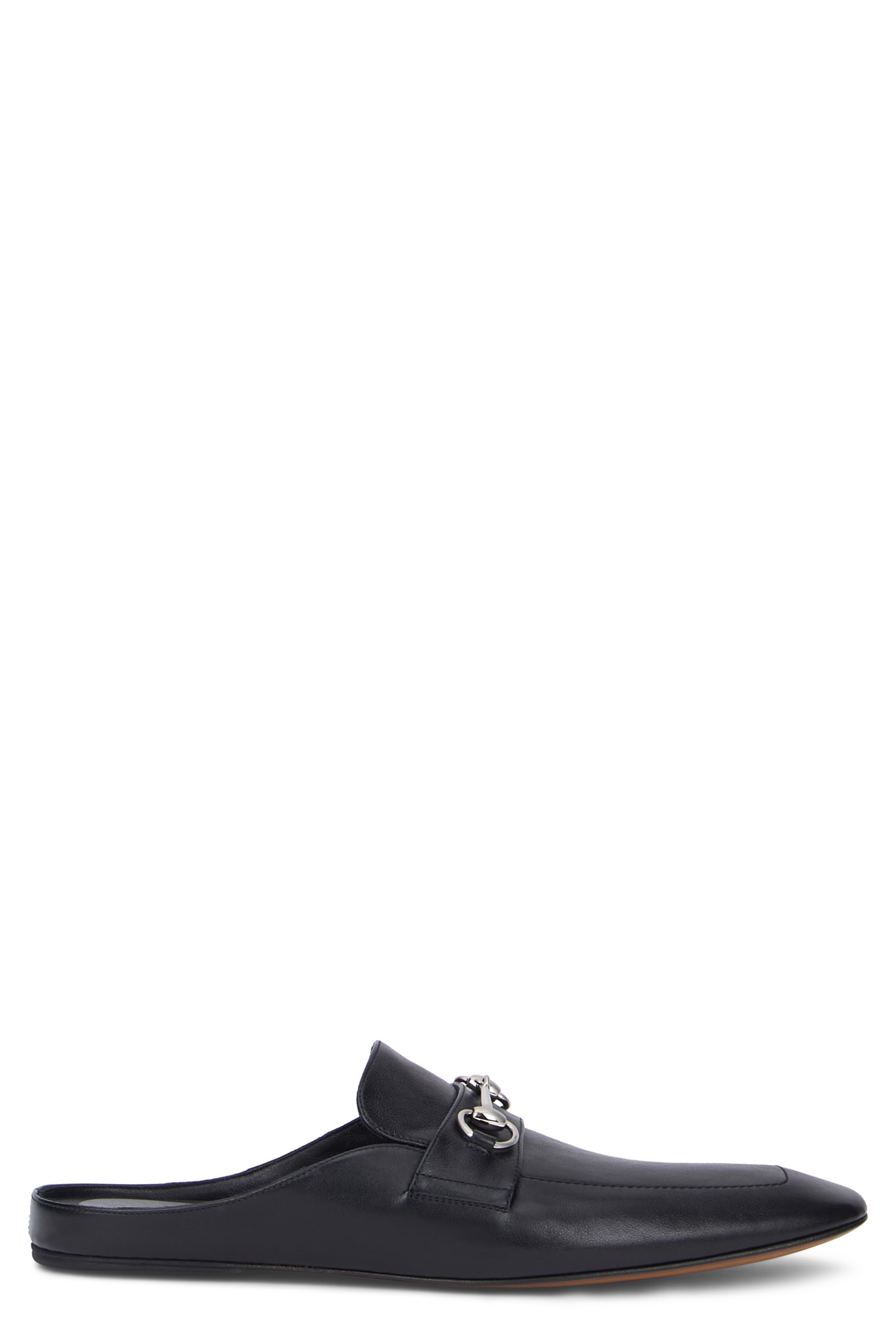 Slippers in leather with horsebit