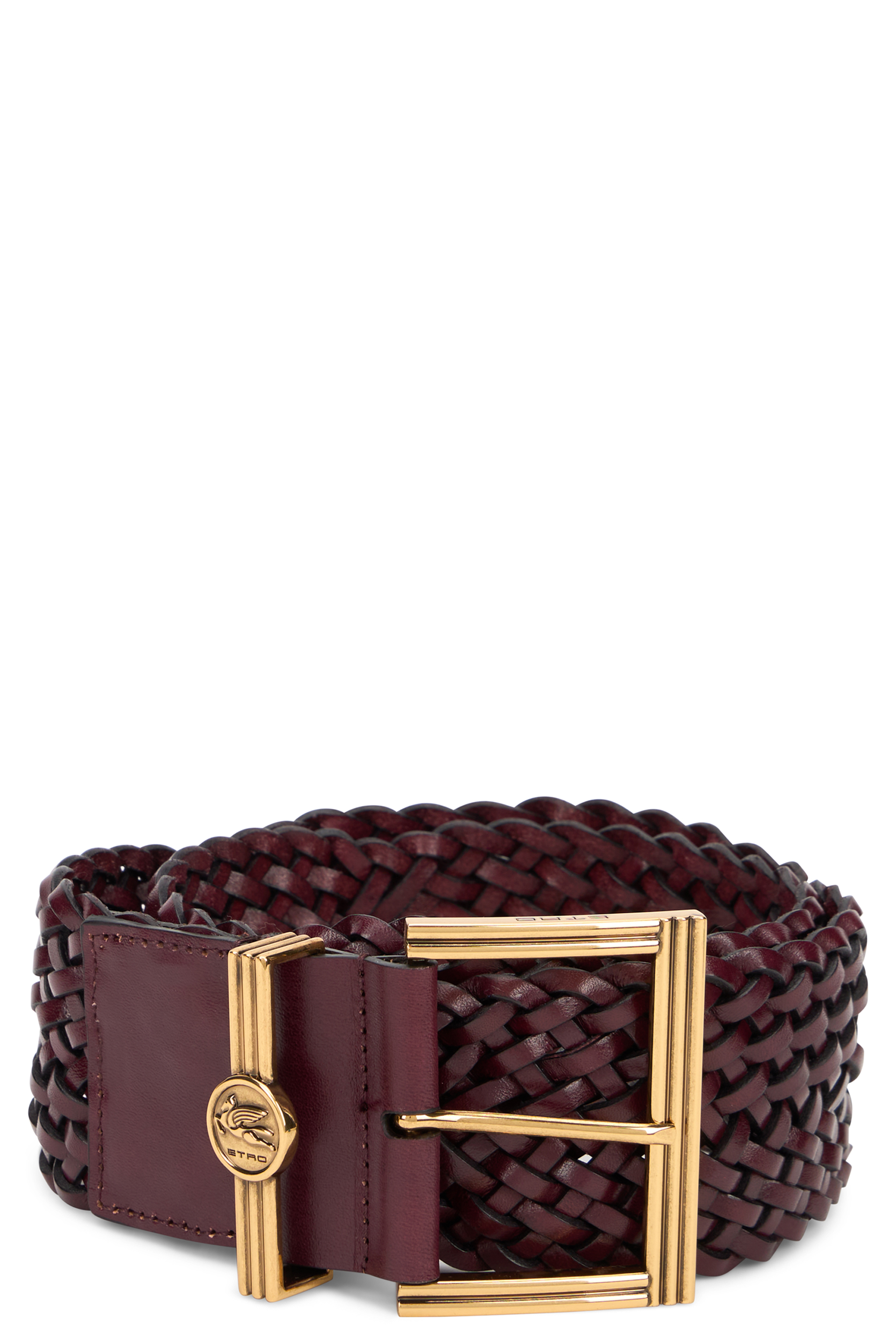 Woven leather belt