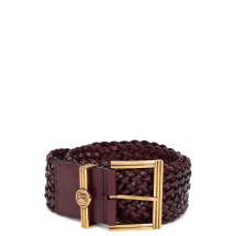 Woven leather belt