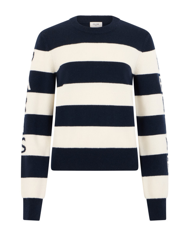 crew neck sweater in cashmere and wool