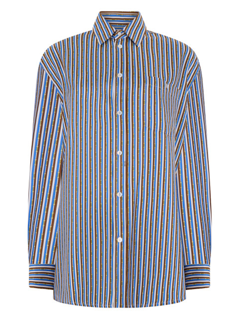 Striped silk twill shirt