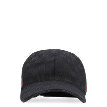 Logo all over baseball cap