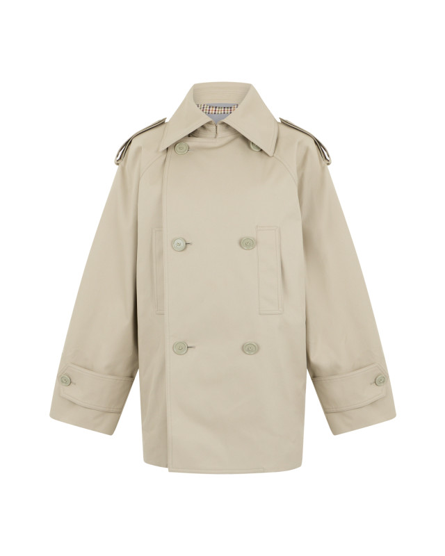 double-breasted trench